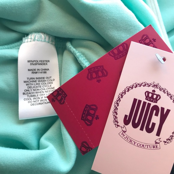 Juicy Couture Y2K Women’s S Aqua Splash Mint Green Soft Terry Romper Shorts NWT - Picture 16 of 16